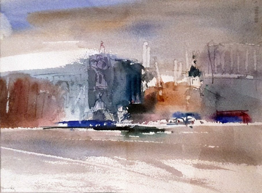 Acuarela Cibeles en la mañana